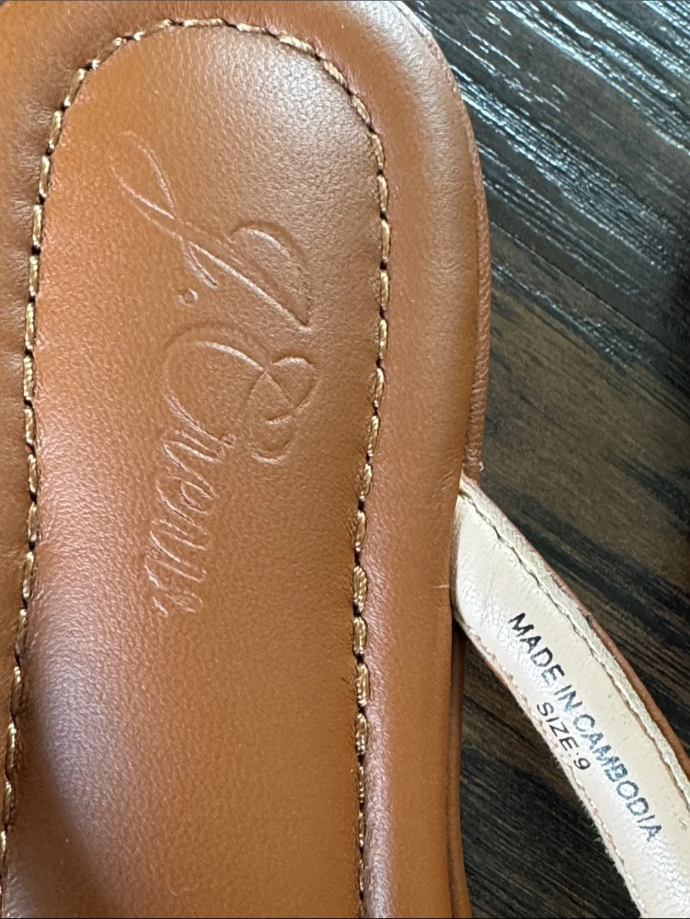 J. Crew Leather Tan Thong Sandals